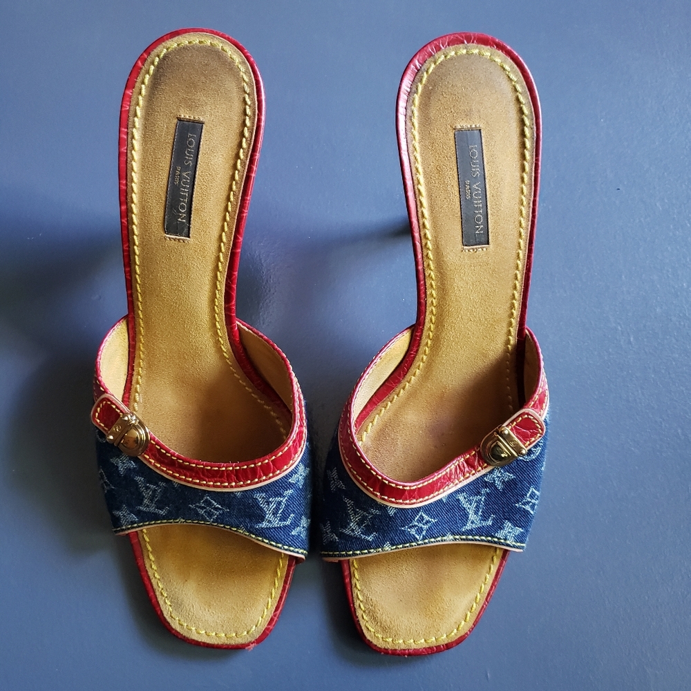 Louis Vuitton Denim Mules - Size 8